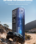 Portable Tire Inflator Air Compressor With 5200mAh Battery And 150 PSI Quick Inflate for off-road vehicle on rocky terrain