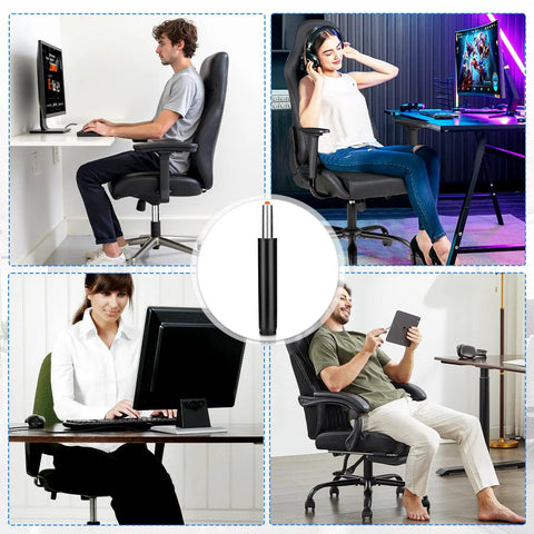 Class 4 Gas Lift Office Chair Cylinder Replacement 5.9 Inch Adjustable Length Pneumatic Piston in various chair setups