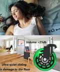 Heavy Duty 3 Inch Office Chair Wheels Replacement Set Of 5 Green Polyurethane Swivel Casters shown in a home setting.