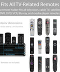 Hole Free Remote Holder Sticks To Wall Without Drilling Keeps 3 To 4 Remotes Handy, No Tools Required, Premium Black Modern Design With Removable Adhesive, Easy Install, Reusable Organization For Living Room Or TV Stand displaying remote compatibility chart