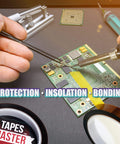 Three Eighths Inch By Thirty Six Yards Five Mil Kapton Tape used in electronic PCB protection for insulation and bonding, amber color
