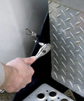 Using a ratchet from 57 Piece Three Eighth Inch Drive Six Point Mechanics Tool Set With Standard And Deep Sockets SAE Metric 90 Tooth Gear