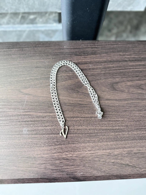 Unisex A-Z Initial Necklace In Stainless Steel, Cuban Link Chain, 21 Inch Length, Durable Letter Pendant For Men And Women