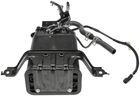 Evaporative Emissions Vapor Canister Replacement for Select Toyota Models in black, top view showing hoses and connectors.
