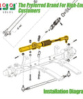Installation diagram of Beefed Up Golf Cart Steering Box Assembly For EZGO TXT And MPT 2001 Up Rack And Pinion Gear Box