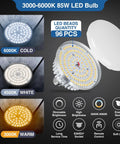 3000-6000K 85W LED bulb, dimmable brightness, remote control, for Pro 16x16 Softbox Lighting Kit With 85W LED Bulbs Remote Control 3000K-6000K