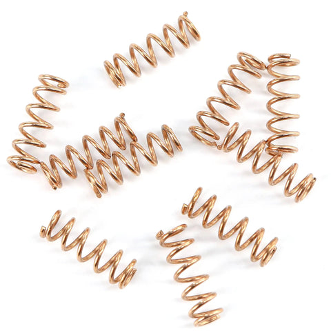 10 Pack Copper Compression Springs For Automotive Heating Plug, 5.3mm Outer Diameter And 16mm Length scattered on a white surface
