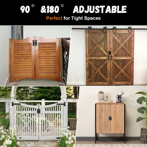 Hassle Free Barn Door Lock And Flip Latch For Sliding Doors Quick Adhesive Mount To Keep The Kiddos Safe Heavy Duty Zinc Alloy Construction Stays Put In Black on various door types.