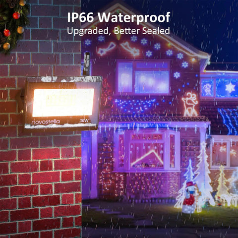 Outdoor 30W RGB Smart LED Flood Lights 4 Pack With WiFi Alexa Control Color Changing Landscape Uplights IP66 Waterproof Stage Lighting For Yard Garden Patio And Hardscape