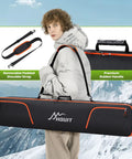Padded Snowboard Bag For Air Travel, Waterproof 1680D Rip-Resistant Case, 155cm Length, with shoulder strap and handle