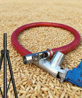 Heavy Duty Portable Grain Screw Conveyor Machine 2000w Moving 440 Lbs Per Min Spiral Auger With Bracket showing flexible hose and bracket.