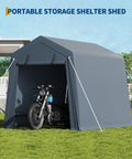 Portable Outdoor Storage Shed With Roll Up Zipper Door And Vent 240G Built Tough Waterproof PE Tarp UV Resistant Carport