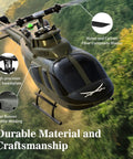 Ultra Realistic 27 To 1 Scale RC Helicopter With Auto Hover Bell OH 58 Style showing front with nylon carbon fiber blades