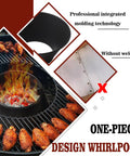 Double Rolled Edge One Piece Grill Shield in use on a grill with flames, showcasing professional integrated molding technology, no welding.