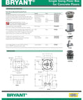 RF406BK Preassembled Flange Cover And Leveling Ring For Floor Boxes detailed specifications and dimensions sheet