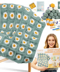 Beginner Crochet Kit With Easy Yarn Pack For A Cozy Granny Square Blanket Step By Step Video Guides Simple Crochet Starter Set