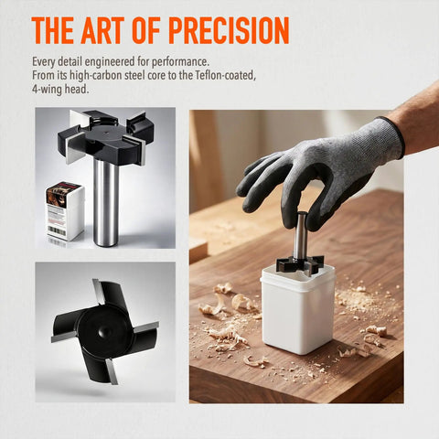 Pro Grade Spoilboard Surfacing Router Bit for Woodworking Pros Half Inch Shank 2 Inch Cutting Diameter in use on wood slab