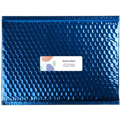 Top Notch Easy Peel Address Labels With Sure Feed Tech For Laser Printers 1.33 By 4 Inches White on bubble mailer.