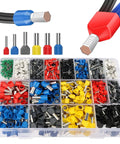 Ultimate Wire End Ferrule Kit 1200pcs for stripped wires with multicolor insulated crimp pins and ferrules in storage case
