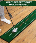Indoor Golf Laser Putting Training Aid With Dual Modes For Alignment And Stroke Feedback shown on wooden floor