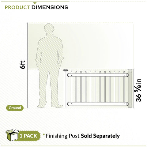 Portable White Vinyl Picket Fence Kit With One Panel And Post, Freestanding Indoor Outdoor Fence For Temporary Events, Easy Install For Backyard Vibes, Parties, And Boundaries, Finishing Post Required