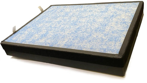 Side view of 4 In 1 True HEPA Activated Carbon Replacement Filter For HSP002 Smart 2.0 Air Purifier Twin Pack with blue pre-filter layer.