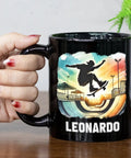 Custom Skateboarding Travel Mug Personalized Gift For Skateboard Lovers Black 11 Oz Dope Coffee Cup