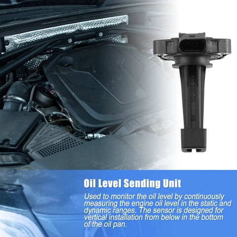 Engine Oil Level Sensor For Audi A4 A5 A6 A7 Q5 Q7 S4 V6 Quattro Sending Unit Replacement 03C907660H 2008-2017 installed view