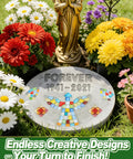 Make Your Own Outdoor Stepping Stones Kit With 3 Sets Of 10 Inch Molds, Mosaic Tiles, Letter And Number Stamps, garden use