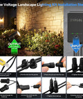 Installation steps for All In One Low Voltage LED Landscape Lighting Kit With 12 Warm White 3000K Spotlights, 60W Transformer, 100Ft Wire.