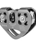 Double Zip Line Pulley Trolley With Tandem Dual Speed Pulleys 30kN 6700LBS Break Strength for various rope sizes, front view