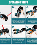 Step-by-step guide to using 6 Ton Hydraulic Crimping Tool With 9 Die Pairs For 12 AWG To Two Zero Battery Cable Lugs And Wire Rope Crimper