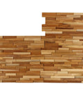 EZ-Wall 3D Teak Mosaic Tiles Mesh-Backed Wall Panels Natural Finish DIY Install Set Of 10 Tiles Each 21.5 X 8.25 Inches