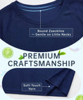 Toddler Rash Guard Swim Shirt For Boys Long Sleeve UPF 50+ Sun Safe Protection Quick Dry Beach Swim Tee Navy Blue with bound neckline.