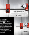 Pro Grade Saw Gauge Calibrator For Precision Blade, Fence, And Jig Alignment With A Half Inch Dial Indicator Built Tough From 6061 Aluminum And Hard Anodized For Lasting Durability In The Shop, expandable to 12.6 in