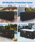 65-Inch Wide By 28-Inch Deep By 30-Inch High Outdoor Bistro Set Cover For Table And Two Chairs Waterproof With Air Vent UV Resistant