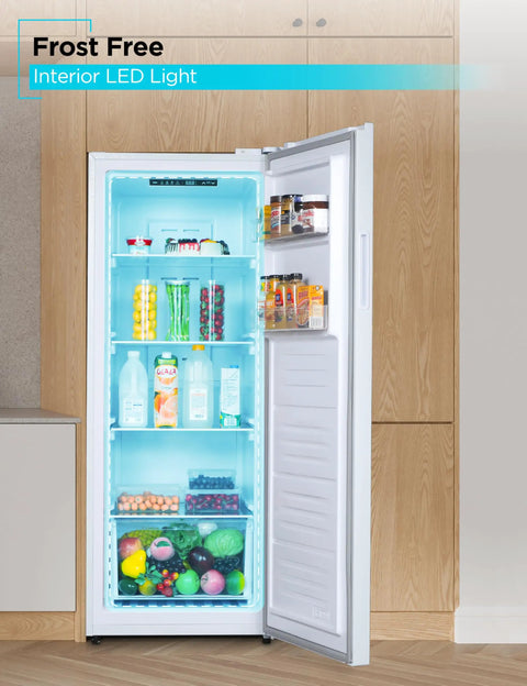 Workhorse 11 Cubic Feet Convertible Freezer And Refrigerator With Quick Temp Switch For Hassle Free Garage Or Basement Setup showing frost-free interior with LED light.