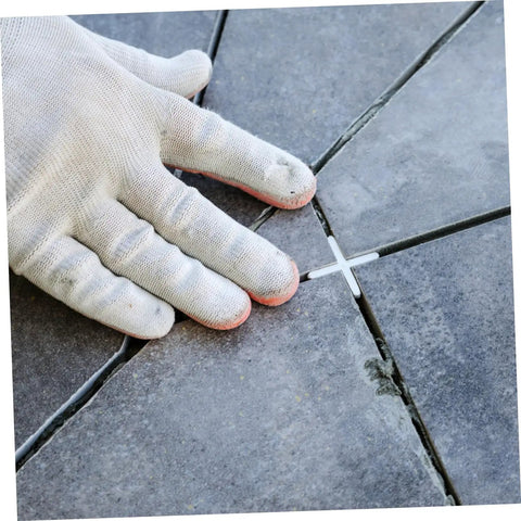 Installing 10,000 Pcs Pro Grade Tile Leveling Spacers and Positioning Cards PE Material for Quick Setup on ceramic tiles