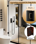 Glass Shower Door Hinge 90 Degree For Bathroom Black Finish Heavy Duty Shower Hardware With Rubber Guard To Protect Glass No Hassle Install Pro Grade Quality 1 Pack black hinge on frameless glass shower door