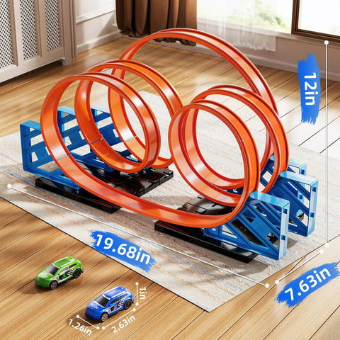 Cool Race Track Car Set For Kids 3 Plus With 5 Rotating Tracks And 2 Small Cars Boys Toy Car Track Set For Ages 3 4 5 6 7 8 Great Gift