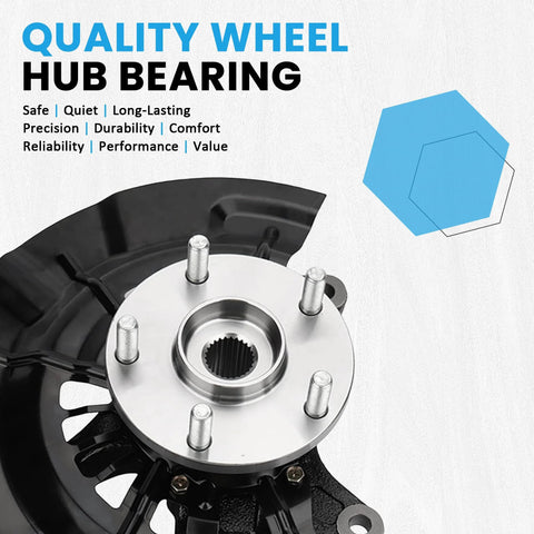 Rear Left Wheel Hub Bearing Steering Knuckle Assembly 698-413 Swap-In Ready Direct Fit Replacement for 2006-2010 Ford Explorer