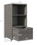 Valet Pool Towel Rack With Waterproof PE Plastic Rattan Wicker Storage Organizer For Indoor Outdoor Pools, Spas, And Hot Tubs