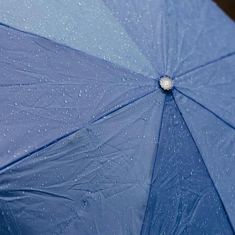 Heavy Duty 8Mm Umbrella Top Caps Double Pack Replacement Covers For Folding Parasols And Backyard Shade Gear Built Tough To Handle The Daily Grind Easy with water droplets on blue umbrella fabric.