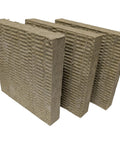 Heavy Duty Rigid Stone Wool Insulation Sheets 3 Pack 12x12x2 Inch dense acoustic panels stacked for sound dampening.