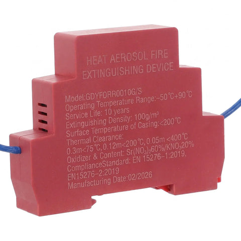 No Hassle Automatic Aerosol Fire Extinguisher 2 Pack Dual Nozzle Emergency Passive Fire Suppressant For Cars Rv Campers Garages And Workshops Compact 10G Units with detailed specifications.