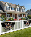 250 Year Freedom Anniversary Patriotic Eagle Bunting Flag 1776 2026 Commemorative, 2 By 4 Feet decor on white fence