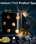 Universal Lighter Repair Kit For Zippo And Kerosene Models Featuring Straight Up Easy Fix Dope Flint Wicks Copper components with visible sparks.