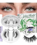 All In One Magnetic Eyelashes Kit With Applicator And Lash Fixer HX08 displayed with packaging and close-up of lashes