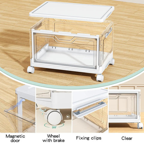 No Nonsense Clear Stackable Storage Bins With Snug Lids For Bedroom Closet Garage Organization Four Tier 23 Quart Each Dang Sturdy Plastic Totes Built Solid For Toys Crafts Clothes And Junk Drawer Cleanup Heavy Duty Performance That Holds Up
