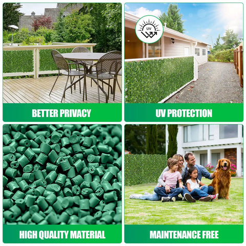 Outdoor Ivy Privacy Fence Screen 120 By 40 Inches Faux Hedge Wall Cover UV Resistant No Fade for Yard Decor